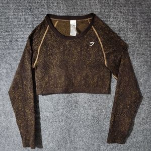 Gymshark Adapt Marl Seamless Long Sleeve Crop Top Sz XXL